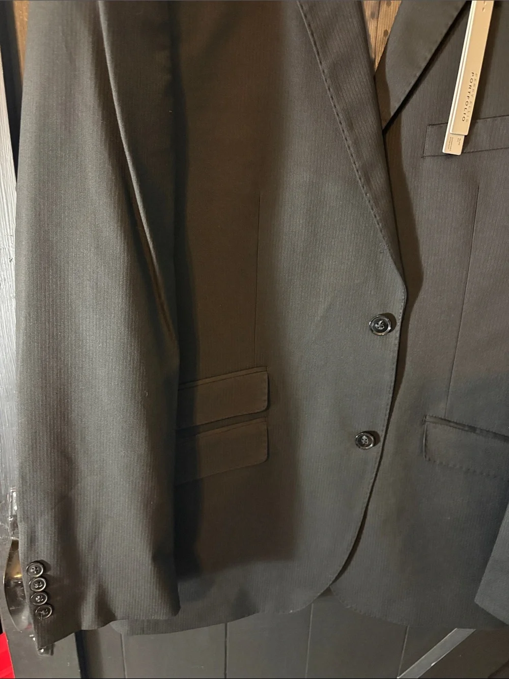 Perry Ellis Black Two-Button Notch Lapel Sport Coat
